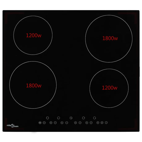 Vidaxl -Keramik -Kochfeld mit 4 Kochzonen Touch Control 6000 W