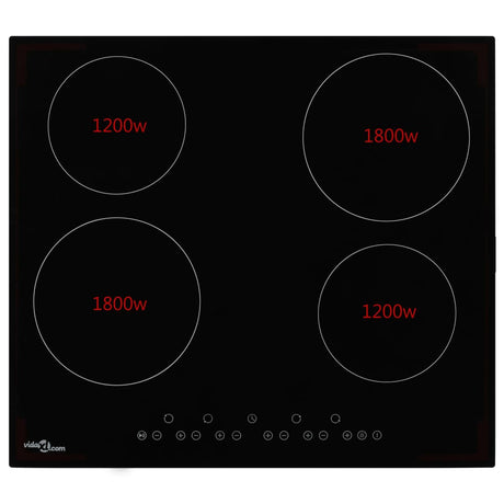 Vidaxl -Keramik -Kochfeld mit 4 Kochzonen Touch Control 6000 W