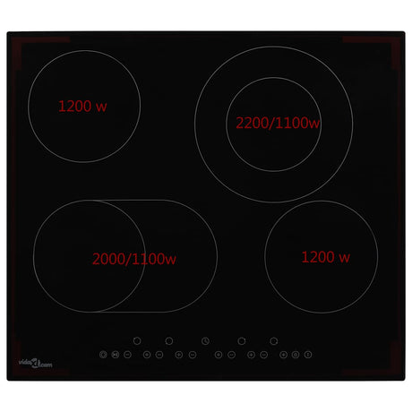 Vidaxl Keramik -Kochfeld mit 4 Kochzonen Touch Control 6600 W