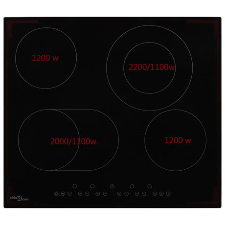 Vidaxl Keramik -Kochfeld mit 4 Kochzonen Touch Control 6600 W