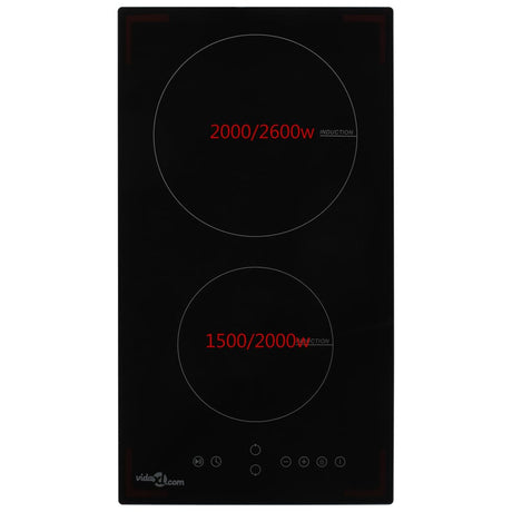 VIDAXL -Induktionskochfeld mit 2 Kochzonen Touch Control 3500 W Glas