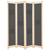 Vidaxl kamerscherm met 4 panelen 160x170x4 cm stof grijs