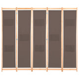 Vidaxl kamerscherm met 5 panelen 200x170x4 cm stof bruin