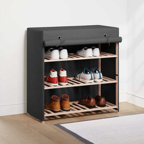 Vidaxl -Schuhschrank mit Abdeckung 79x40x80 cm Stoff grau