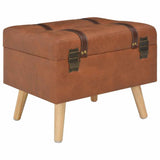 Vidaxl opbergkruk 40 cm kunstleer tan
