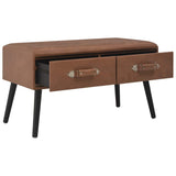Vidaxl salontafel 80x40x46 cm kunstleer donkerbruin