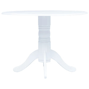 Vidaxl eettafel 106 cm massief rubberwood wit