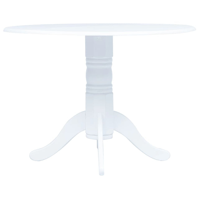 Vidaxl eettafel 106 cm massief rubberwood wit