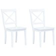 Vidaxl eetkamerstoelen 2 st massief rubberwood wit