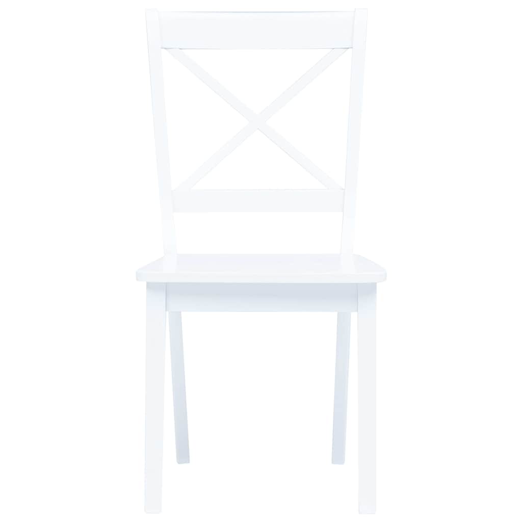 Vidaxl eetkamerstoelen 2 st massief rubberwood wit