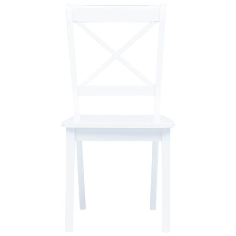 Vidaxl eetkamerstoelen 2 st massief rubberwood wit