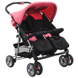 Vidaxl Twin Children aus Stahlrosa und Schwarz