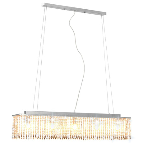 Vidaxl Deckenlampe mit Kristallperlen 104 cm silberfarben