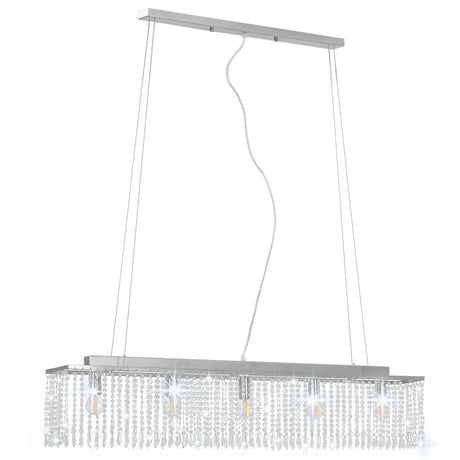 Vidaxl Deckenlampe mit Kristallperlen 104 cm silberfarben