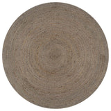 Vidaxl Teppich handgefertigt um 90 cm Jute Grau