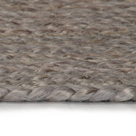 Vidaxl Teppich handgefertigt um 90 cm Jute Grau