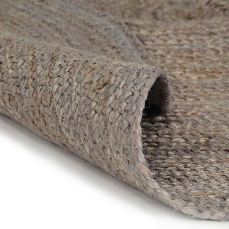 Vidaxl Teppich handgefertigt um 150 cm Jute Grau