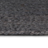Vidaxl Teppich handgefertigt um 90 cm Jute dunkelgrau