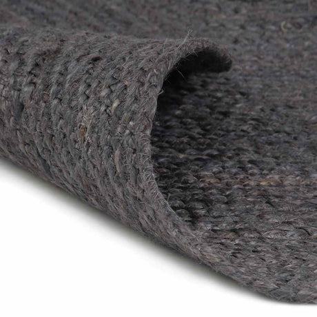 Vidaxl Teppich handgefertigt um 120 cm Jute dunkelgrau