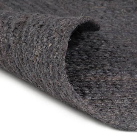 Vidaxl Teppich handgefertigt um 150 cm Jute dunkelgrau
