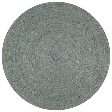 Vidaxl Teppich handgefertigt um 90 cm Jute Olivengrün
