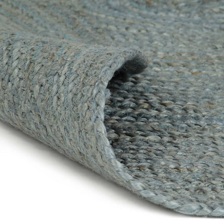 Vidaxl Teppich handgefertigt um 90 cm Jute Olivengrün