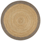 Vidaxl Teppich handgefertigt mit grauem Rand 90 cm Jute