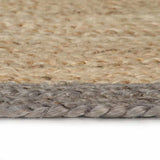 Vidaxl Teppich handgefertigt mit grauem Rand 90 cm Jute