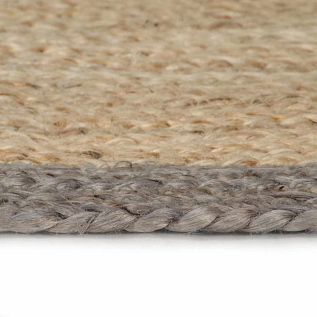 Vidaxl Teppich handgefertigt mit grauem Rand 90 cm Jute