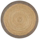 Vidaxl Teppich handgefertigt mit grauen Rand 120 cm Jute