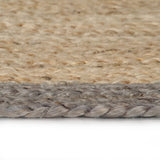 Vidaxl Teppich handgefertigt mit grauen Rand 120 cm Jute