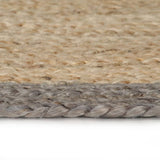 Vidaxl Teppich handgefertigt mit grauer Kante 150 cm Jute