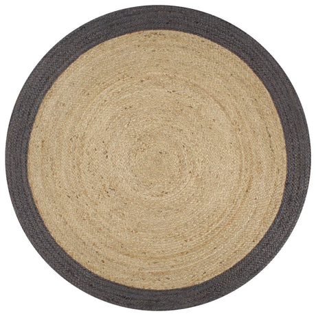 Vidaxl Teppich handgefertigt mit dunkelgrauem Rand 90 cm Jute