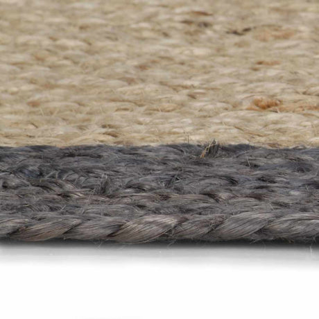 Vidaxl Teppich handgefertigt mit dunkelgrauem Rand 150 cm Jute