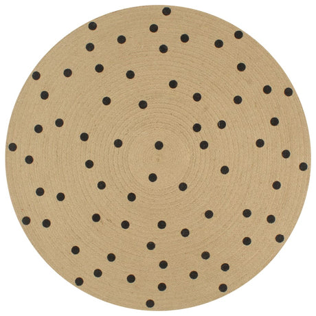 Vidaxl-Teppich handgefertigt mit Polkadot-Print 120 cm Jute