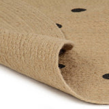 Vidaxl-Teppich handgefertigt mit Polkadot-Print 120 cm Jute