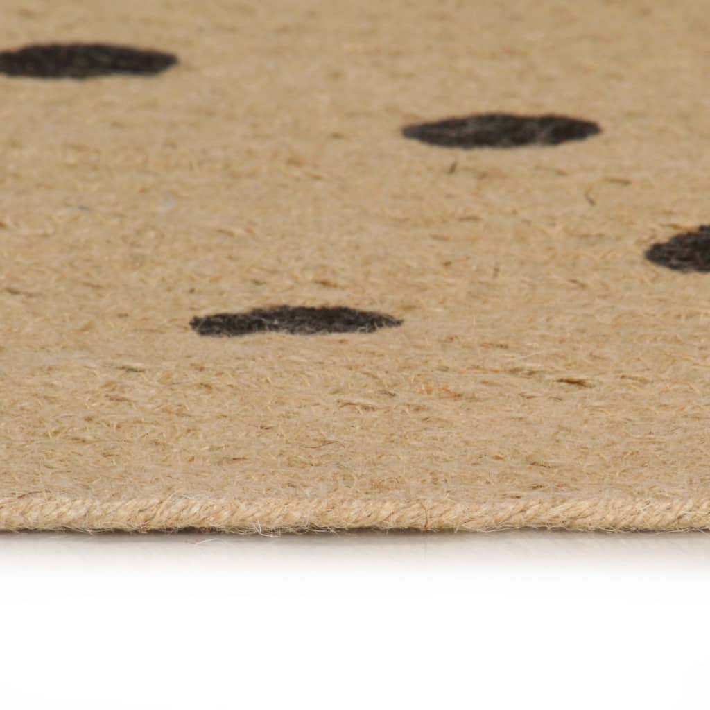 Vidaxl-Teppich handgefertigt mit Polkadot-Print 120 cm Jute