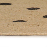 Vidaxl-Teppich handgefertigt mit Polkadot-Print 120 cm Jute