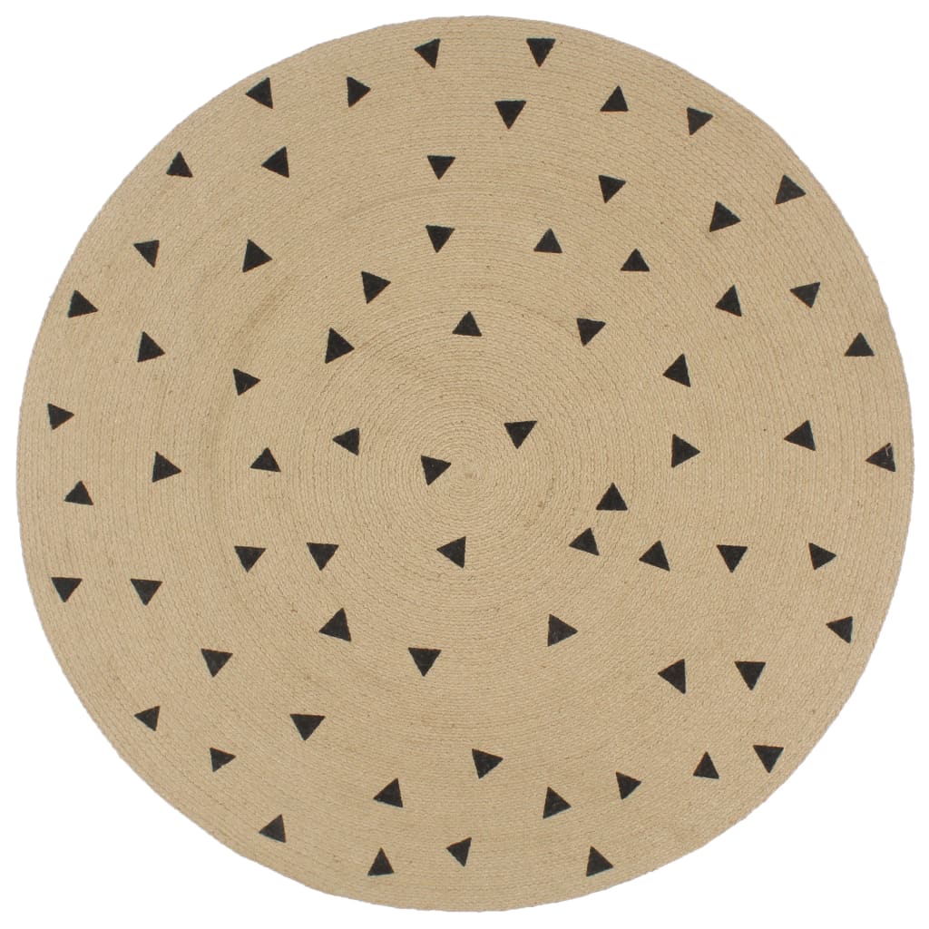 VidaXL-Teppich handgefertigt mit Dreiecksdruck 120 cm Jute