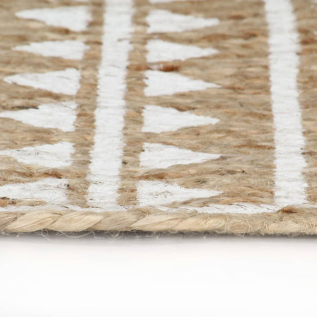 VidaXL-Teppich handgefertigt mit weißem Aufdruck 120 cm Jute