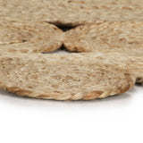 Vidaxl Teppich handgefertigt 90 cm geflochtener Jute