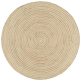 Vidaxl Teppich handgefertigt mit Spiraldesign 120 cm Jute Weiß