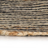 Vidaxl Teppich handgefertigt mit Spiraldesign 90 cm Jute Schwarz