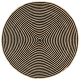 VidaXL Teppich handgefertigt mit Spiraldesign 120 cm Jute schwarz