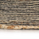VidaXL Teppich handgefertigt mit Spiraldesign 120 cm Jute schwarz