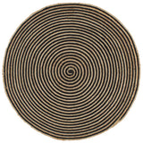 VidaXL Teppich handgefertigt mit Spiraldesign 150 cm Jute schwarz