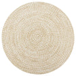 Vidaxl Teppich handgefertigt 90 cm Jute Weiß und Natur