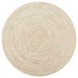 Vidaxl Teppich handgefertigt 120 cm Jute Weiß und Natur