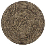 Vidaxl Teppich handgefertigt 90 cm Jute Schwarz und Natur