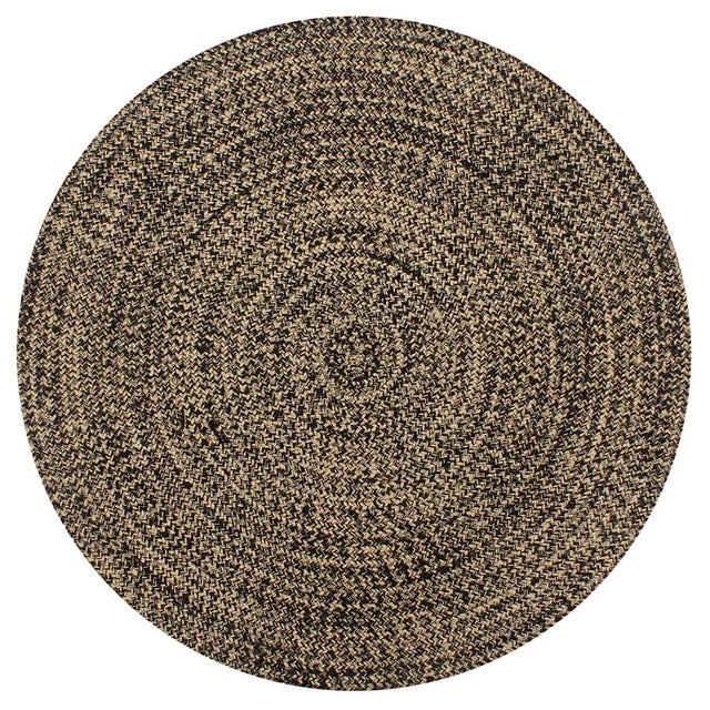 Vidaxx Teppich handgefertigt 150 cm Jute schwarz und natur